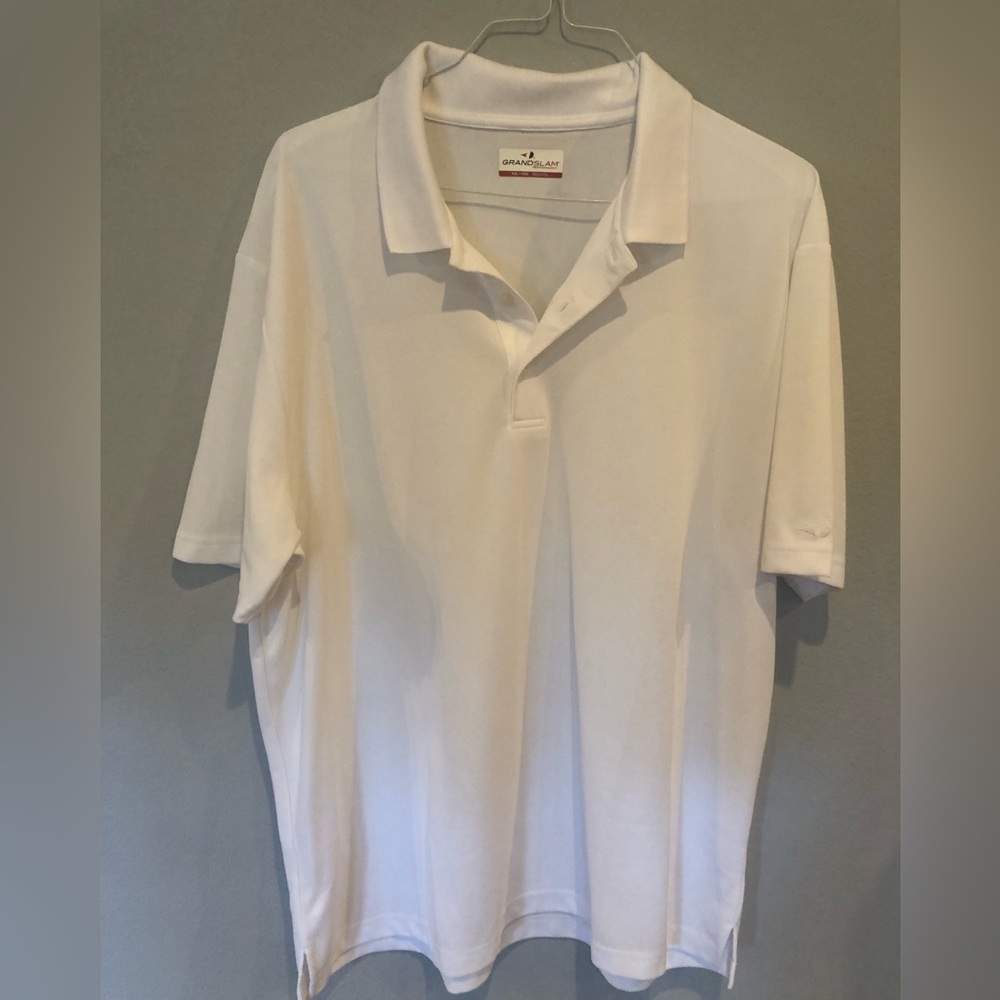 Grand Slam Men’s White Polo Shirt, XXL